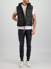 Alpha Industries Hooded Black Puffer Vest  Jacket - Image 3 of 5