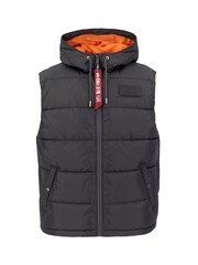 Alpha Industries Hooded Black Puffer Vest  Jacket - Image 5 of 5