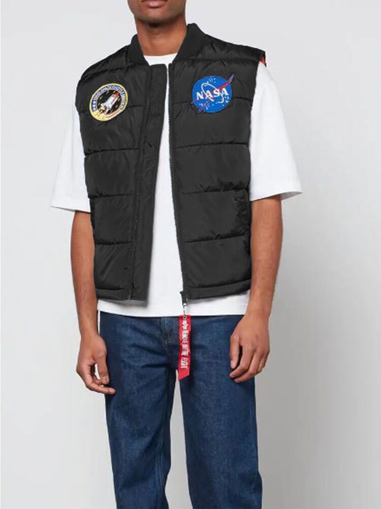 Alpha Industries Puffer Vest NASA Black Jacket - Image 1 of 3 Alpha Industries Puffer Vest NASA Black Jacket - Image 1 of 3