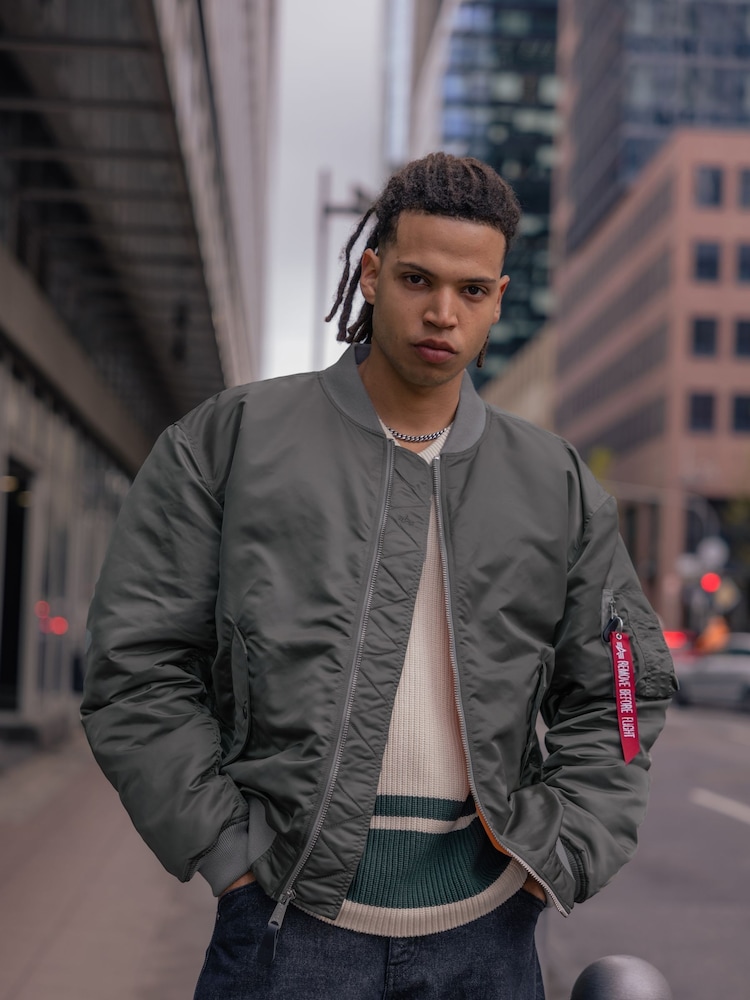 Alpha Industries MA1 Reversible Grey Jacket - Image 1 of 5 Alpha Industries MA1 Reversible Grey Jacket - Image 1 of 5