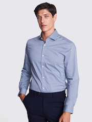 MOSS Mid Blue Slim Stretch Shirt - Image 1 of 5