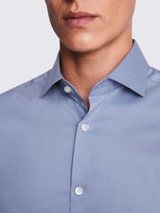 MOSS Mid Blue Slim Stretch Shirt - Image 2 of 5