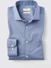 MOSS Mid Blue Slim Stretch Shirt - Image 4 of 5