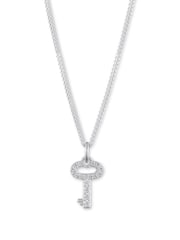 Lauren Ralph Lauren Silber​​​​​​​ Tone Kristall Key Pendant - Bild 2 von 4