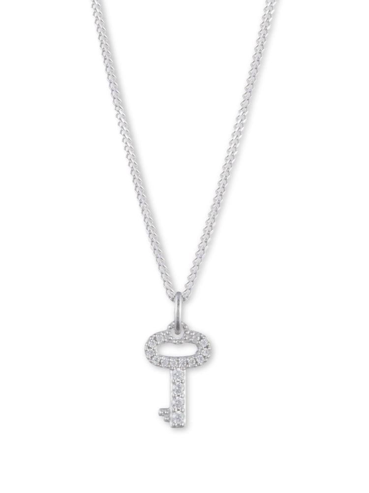 Lauren Ralph Lauren Silber​​​​​​​ Tone Kristall Key Pendant - Bild 2 von 4