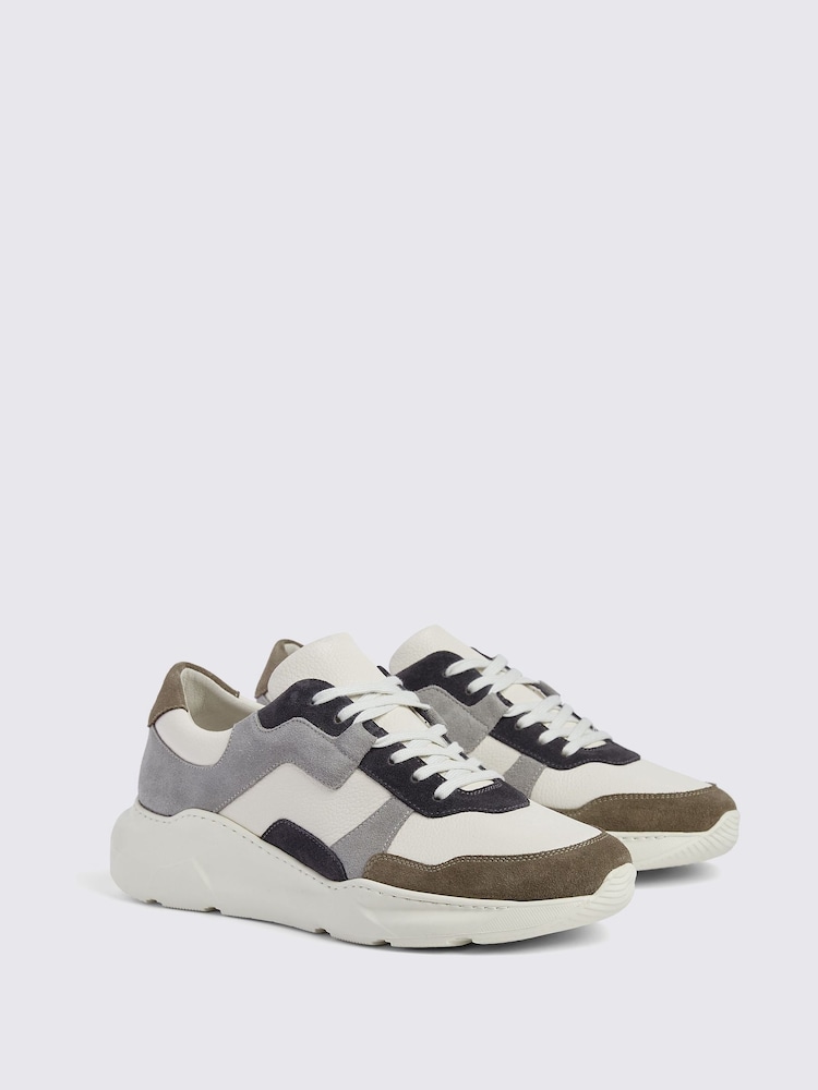 MOSS Grey Brighton Chunky Trainers - Image 1 of 4
