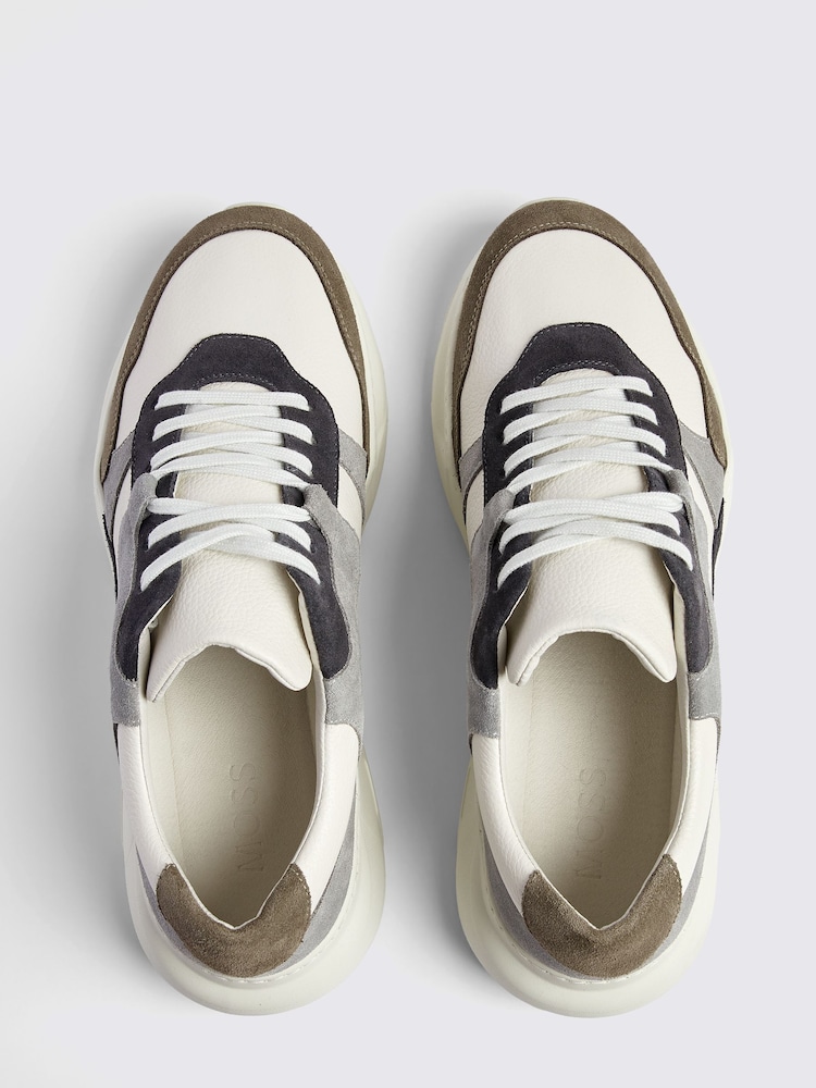 MOSS Grey Brighton Chunky Trainers - Image 2 of 4