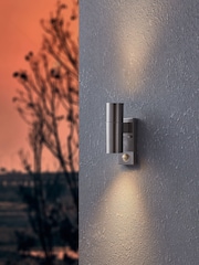 Eglo Silver Riga 5 LED Steel Outdoor Wall Light With Sensor - Image 1 of 6
