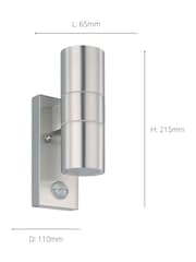 Eglo Silver Riga 5 LED Steel Outdoor Wall Light With Sensor - Image 5 of 6