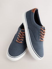 Navy Blue Classic Canvas Pumps - Image 3 of 7