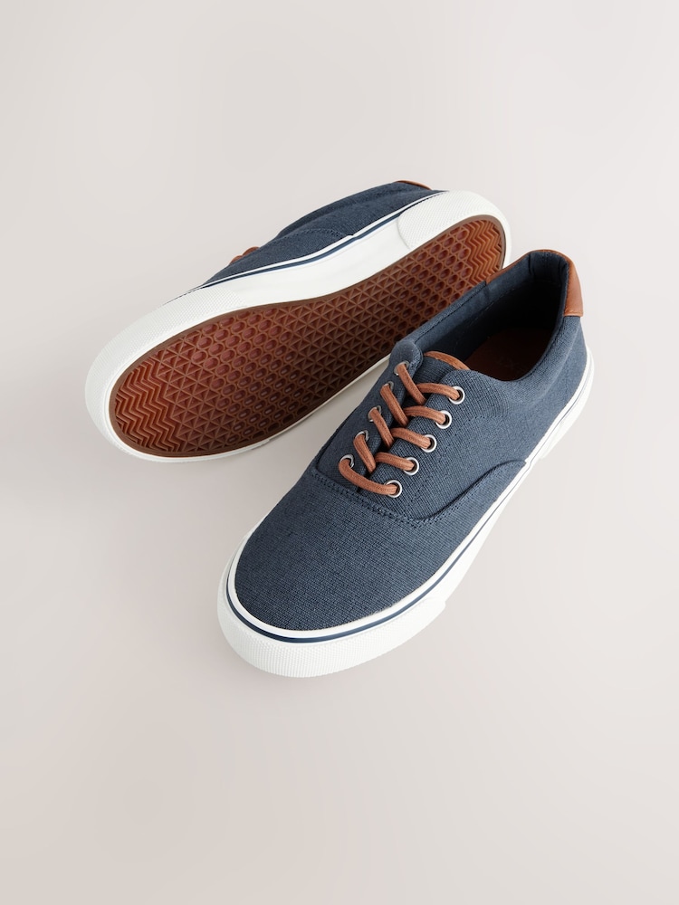 Navy Blue Classic Canvas Pumps - Image 4 of 7