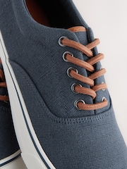 Navy Blue Classic Canvas Pumps - Image 6 of 7