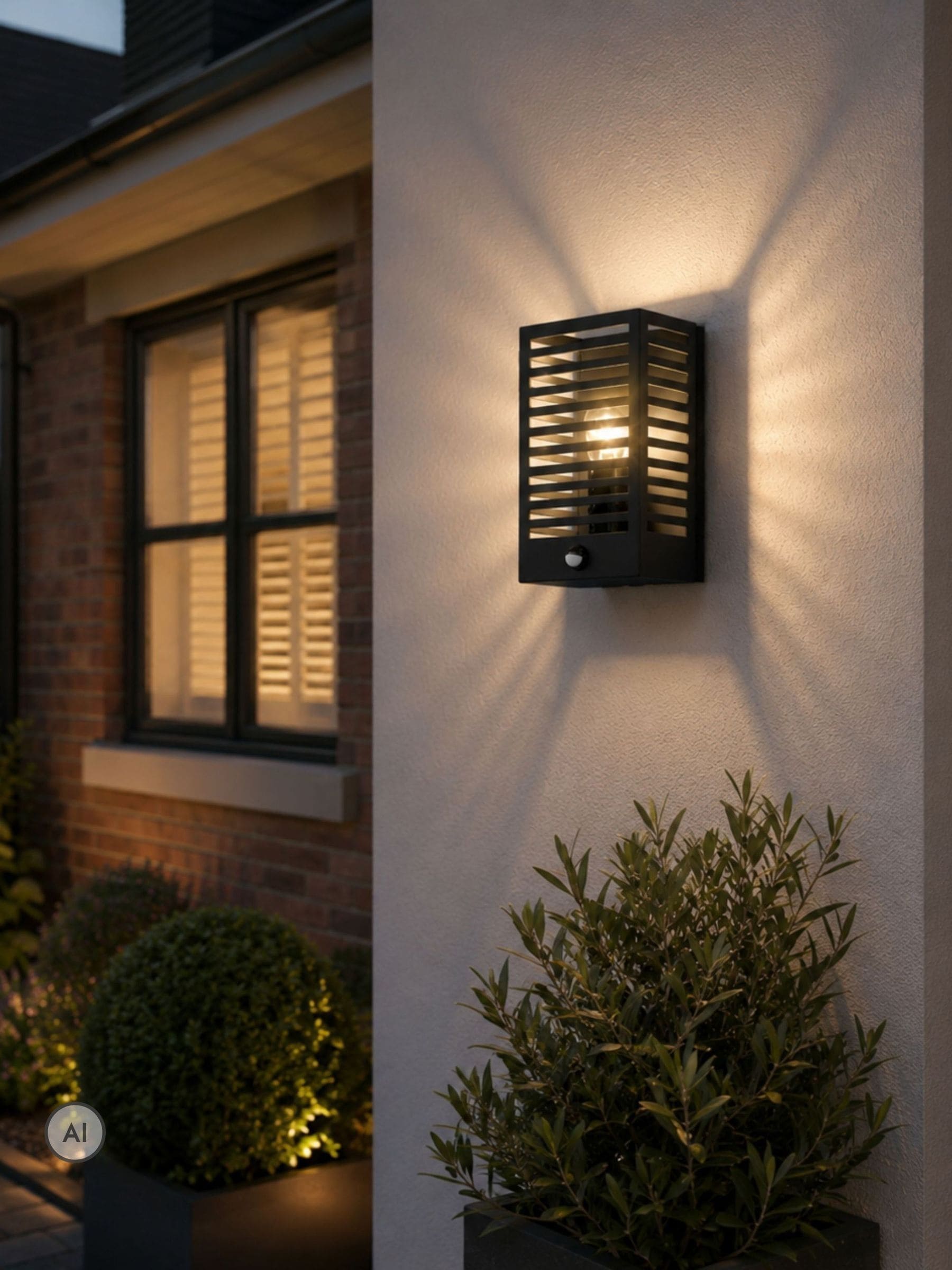 Eglo Alamonte 3 Steel Caged IP44 Outdoor Wall Light in Black - Image 3