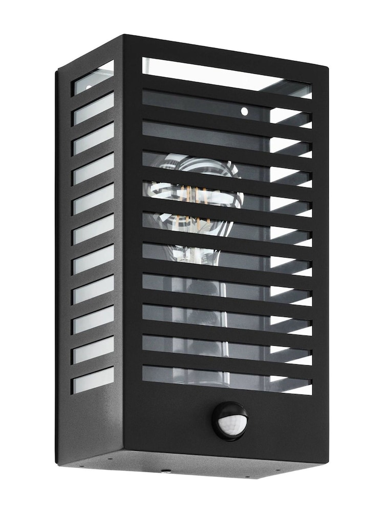 Eglo Black Alamonte 3 Caged Outdoor Wall Light With Sensor - Image 2 of 5 Eglo Black Alamonte 3 Caged Outdoor Wall Light With Sensor - Image 2 of 5