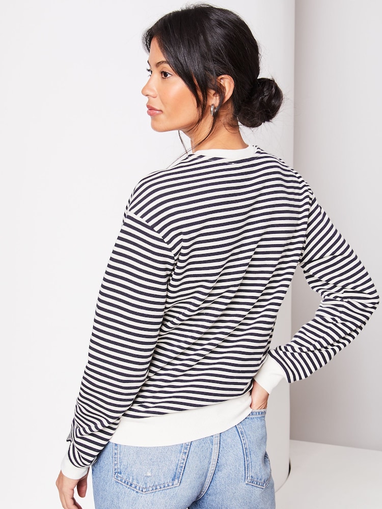 Lipsy Black/White Round Neck Sweatshirt - Image 2 of 4