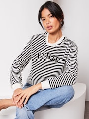 Lipsy Black/White Round Neck Sweatshirt - Image 3 of 4