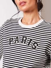 Lipsy Black/White Round Neck Sweatshirt - Image 4 of 4