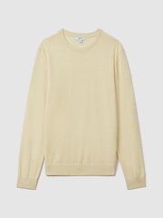 Reiss Buttermilk Yellow Wessex Merino Wool Crew Neck Jumper - Image 2 of 5