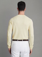 Reiss Buttermilk Yellow Wessex Merino Wool Crew Neck Jumper - Image 5 of 5