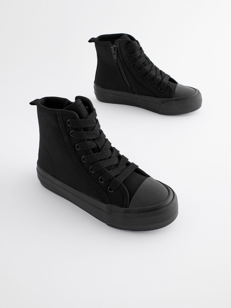 Black School Chunky High Top Trainers - Image 1 of 7