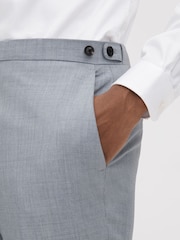 Reiss Soft Blue Dandy Slim Fit Wool Adjuster Trousers - Image 4 of 5