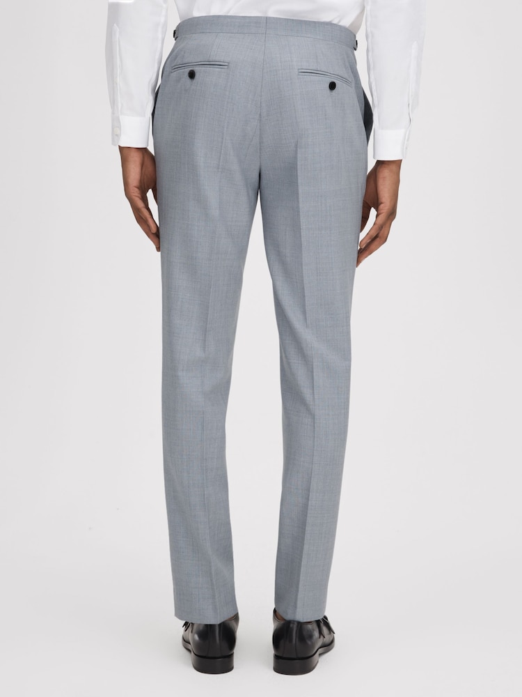 Reiss Soft Blue Dandy Slim Fit Wool Adjuster Trousers - Image 5 of 5