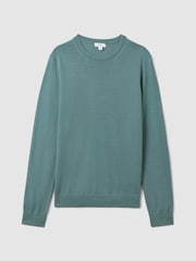 Reiss Ocean Green Wessex Merino Wool Crew Neck Jumper - Image 2 of 6