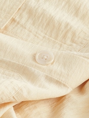 Cream Button Front Textured Wide Leg Jumpsuit - Image 6 of 6