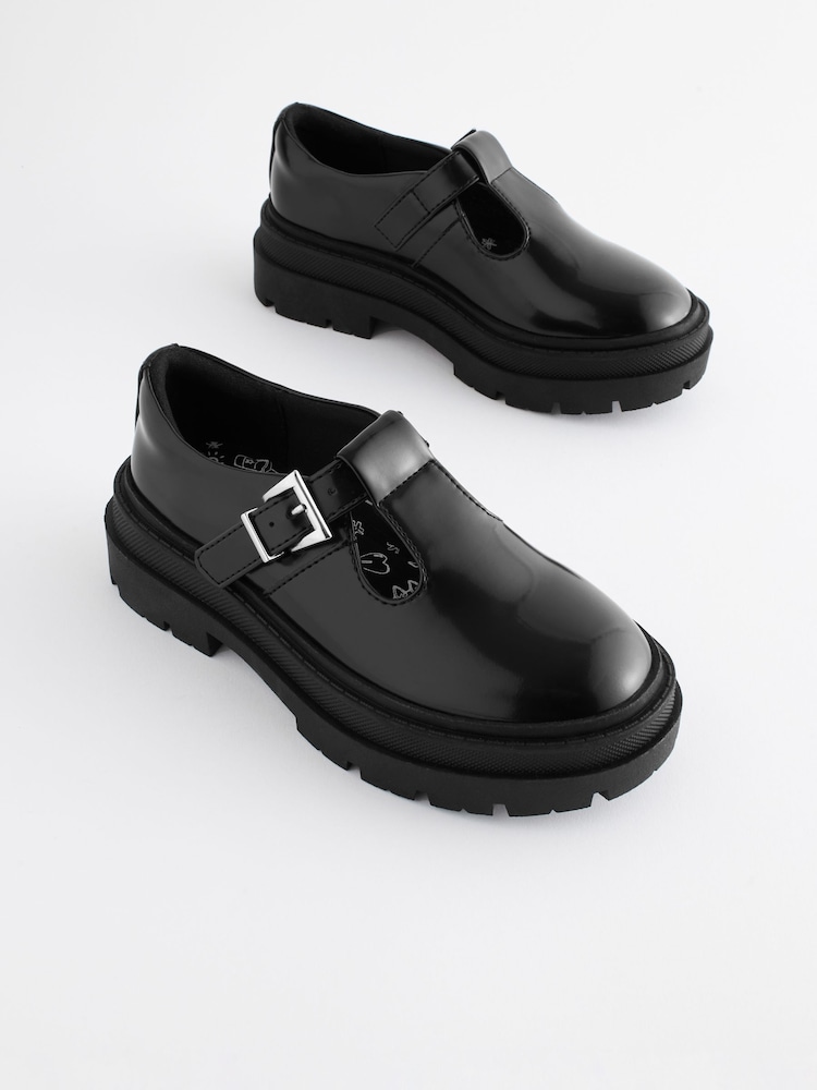 Black T-Bar Chunky School Shoes - Image 2 of 8