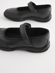 Matt Black Leather Mary Jane School Shoes - Image 3 of 6