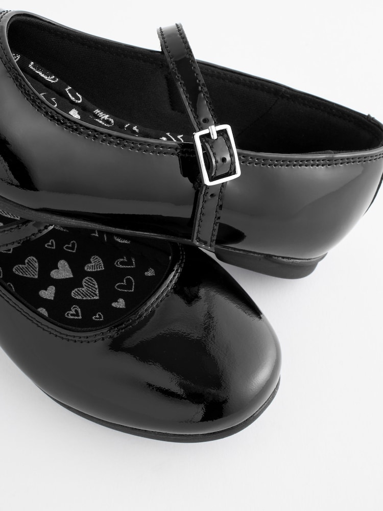 Black Patent Standard Fit (F) Leather Mary Jane School Shoes - Image 7 of 7