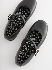 Matt Black Standard Fit (F) Leather Mary Jane School Shoes - Image 5 of 8