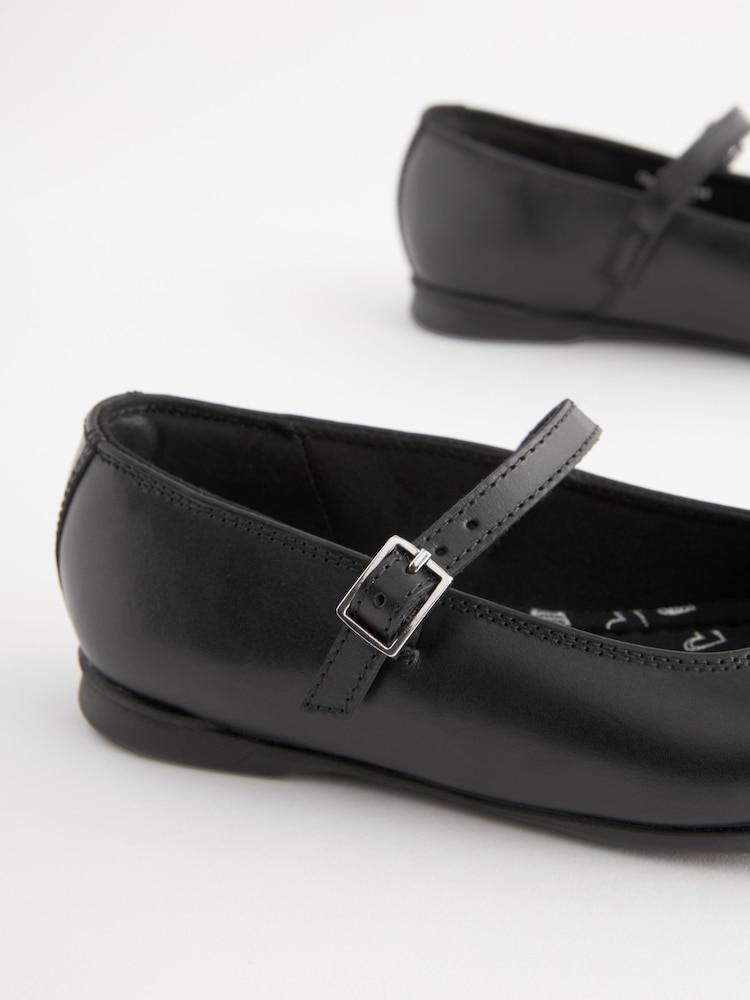 Noir mat - Chaussures d’école Mary Jane en cuir - Image 7 of 8