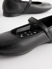 Matt Black Standard Fit (F) Leather Mary Jane School Shoes - Image 8 of 8