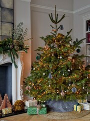 Ivyline Grey Christmas Velvet Mistletoe Tree Skirt - Image 1 of 4