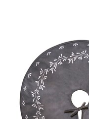Ivyline Grey Christmas Velvet Mistletoe Tree Skirt - Image 4 of 4