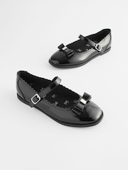 Black Patent Bow Mary Jane School Shoes - Image 1 of 7