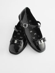 Black Patent Bow Mary Jane School Shoes - Image 2 of 7
