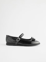 Black Patent Bow Mary Jane School Shoes - Image 4 of 7