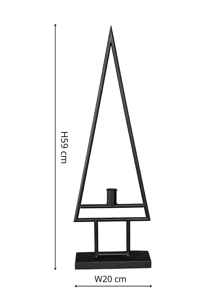 Ivyline Black Christmas Deco Table Top Tree Candle Holder - Image 4 of 4