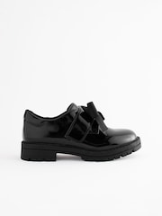 Black Patent Bow Monkstrap Chunky School Shoes - Image 2 of 7