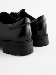 Black Patent Bow Monkstrap Chunky School Shoes - Image 6 of 7