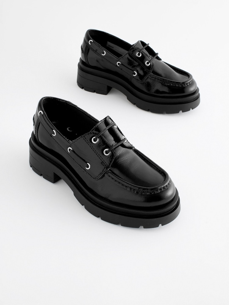 Black Leather Lace Up School Shoes - Image 1 of 9 Black Leather Lace Up School Shoes - Image 1 of 9