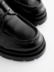 Black Leather Lace Up School Shoes - Image 7 of 9