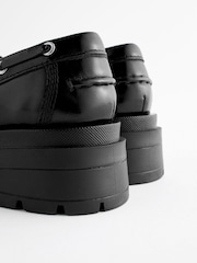 Black Leather Lace Up School Shoes - Image 8 of 9