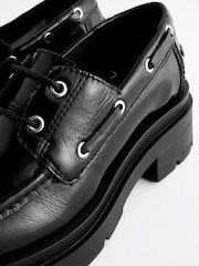 Black Leather Lace Up School Shoes - Image 9 of 9