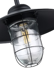 Eglo Black Melgoa Steel & Glass Outdoor Wall Light - Image 3 of 5