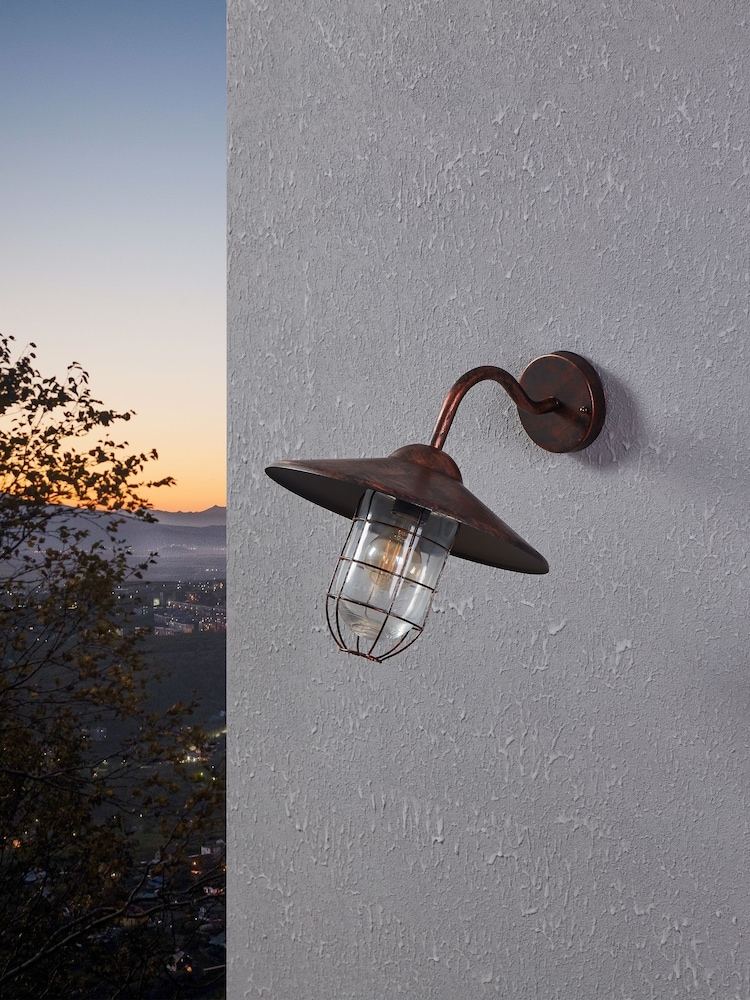 Eglo Copper Melgoa Antique Copper & Glass Outdoor Wall Light - Image 2 of 6 Eglo Copper Melgoa Antique Copper & Glass Outdoor Wall Light - Image 2 of 6