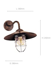 Eglo Copper Melgoa Antique Copper & Glass Outdoor Wall Light - Image 5 of 6