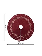Ivyline Red Christmas Velvet Mistletoe Tree Skirt - Image 1 of 3